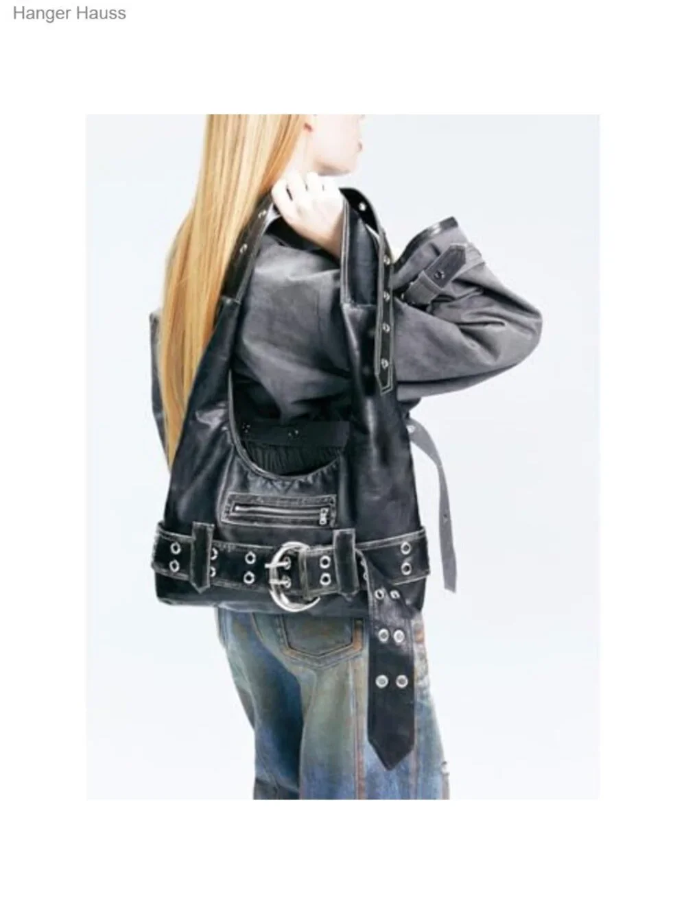Vintage Faux Leather Hobo Shoulder Bag for Women, Large Capacity Tote with